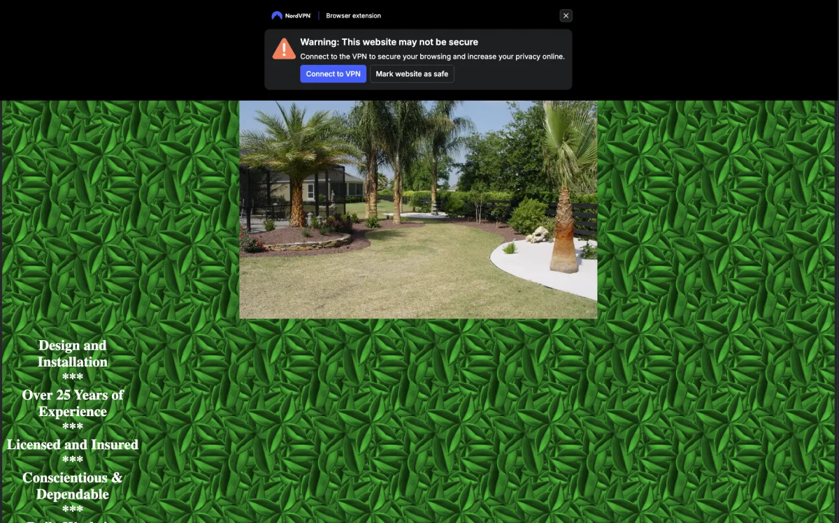 Outdated contractor website example